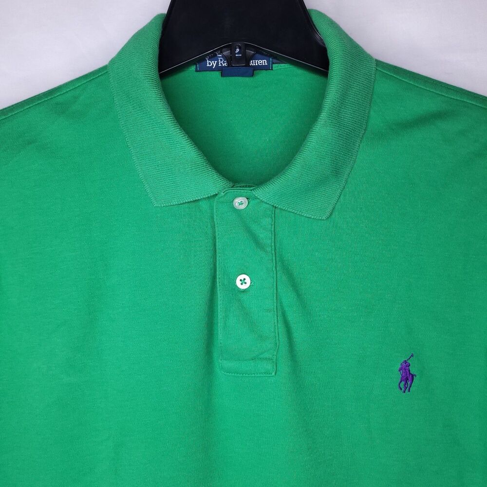 Polo by Ralph Lauren Green Polo Shirt with Purple Logo